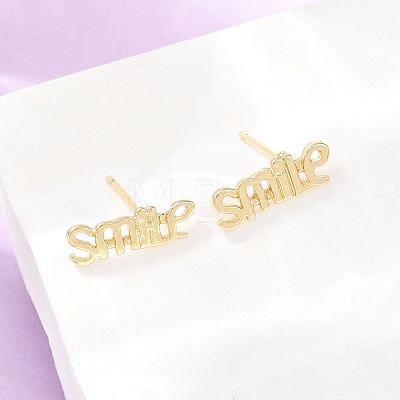 Brass Stud Earrings EJEW-P346-02-G-1