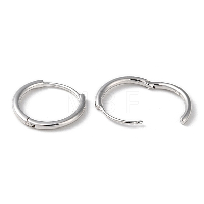 Rhodium Plated 925 Sterling Silver Huggie Hoop Earrings STER-D016-03E-P-1