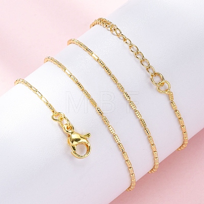 Brass Column Link Chain Necklaces for Women NJEW-D302-05G-1