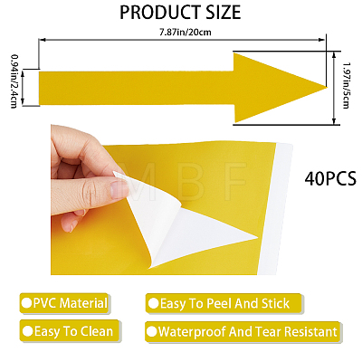 CRASPIRE 20 Sets PVC Self Adhesive Arrow Label Stickers DIY-CP0009-42A-1
