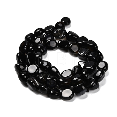 Natural Black Agate(Dyed and Heated) Beads Strands G-P568-C16-01-1