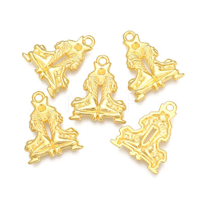 Golden Plated Alloy Pendant Rhinestone Settings PALLOY-WH0067-15G-03-1