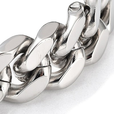 304 Stainless Steel Cuban Link Chains Bracelets for Men & Women BJEW-D031-21A-P-1