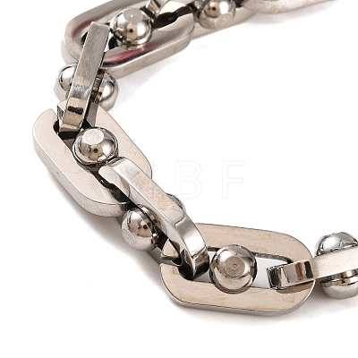 Tarnish Resistant 304 Stainless Steel Oval Link Chain Bracelets BJEW-B078-76P-1