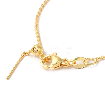 Rack Plating Brass ABS Pearl Pendant Necklaces NJEW-S425-03G-1
