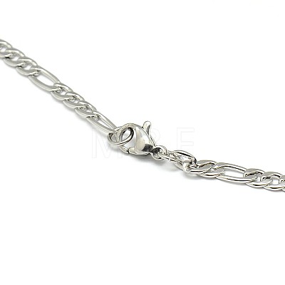 Tarnish Resistant 304 Stainless Steel Figaro Chain Necklace Making X-STAS-A028-N025P-1