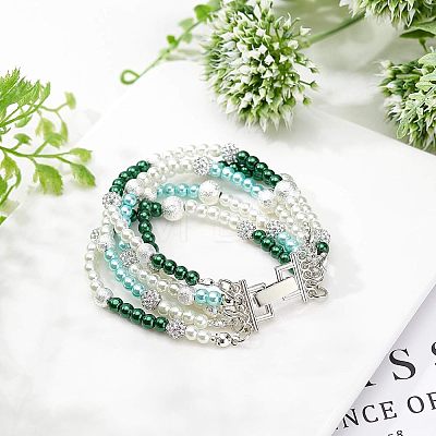 5 Strands Alloy and Brass Fold Over Clasps PALLOY-FH0001-33-1