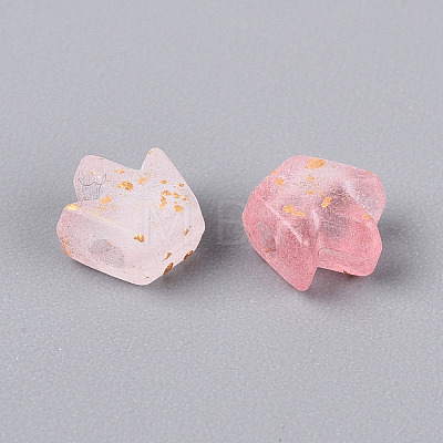 Frosted Transparent Acrylic Beads FACR-T009-01H-1