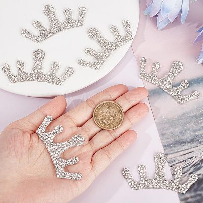 Crown Self Adhesive Rhinestone Appliques DIY-WH0349-70-1