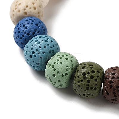 Natural Lava Rock Dyed Beads Strands G-Z036-A01-19-1