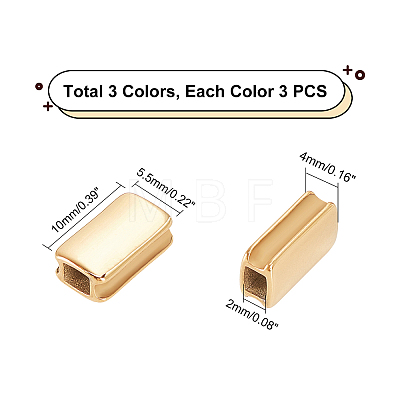 Unicraftale 9Pcs 3 Colors 304 Stainless Steel Beads STAS-UN0023-20-1