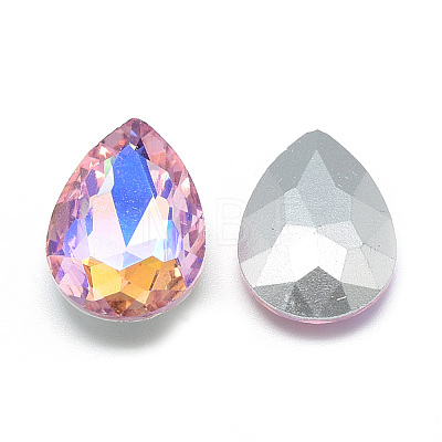 Pointed Back Glass Rhinestone Cabochons RGLA-T017-13x18mm-01-1