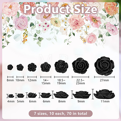 70Pcs 7 Styles Plastic Cabochons KY-DR0001-03B-1