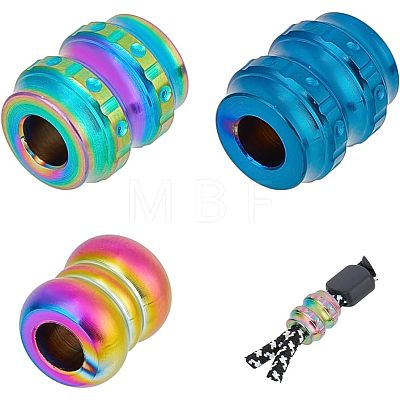  3Pcs 3 Style Outdoor EDC Tool Titanium Alloy Parachute Rope European Beads FIND-NB0004-97A-1