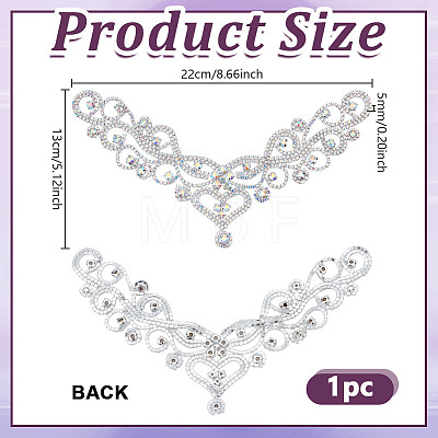 Flower Hotfix Rhinestone Iron on Patches Appliques DIY-WH0671-064B-1