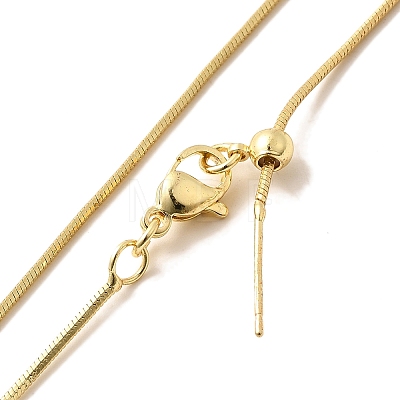 1mm Rack Plating Brass Round Snake Chain Adjustable Slider Necklaces for Women Men MAK-L044-50G-1