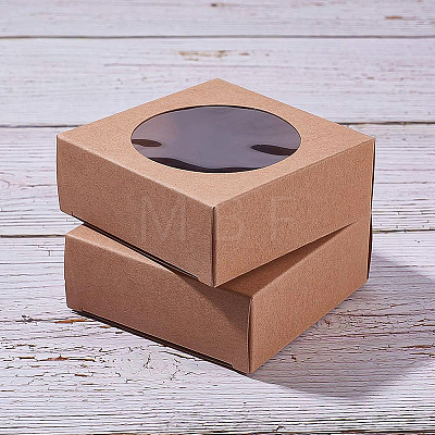 Foldable Kraft Paper Boxes CON-WH0068-63A-1