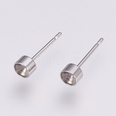 Non-Tarnish 304 Stainless Steel Stud Earring Settings STAS-I088-H-04P-1