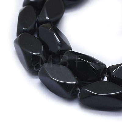 Natural Black Agate Beads Strands G-I245-28B-1
