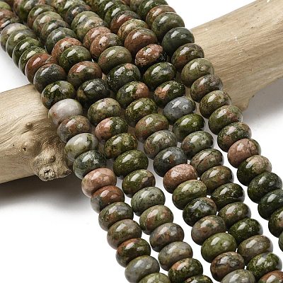 Natural Unakite Beads Strands G-A280-A20-02-1