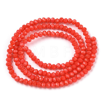 Opaque Solid Color Imitation Jade Glass Beads Strands EGLA-A044-P6mm-D03-1