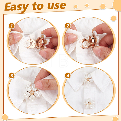 6Pcs Flower Alloy Rhinestone Cufflinks BUTT-ME0001-56-1
