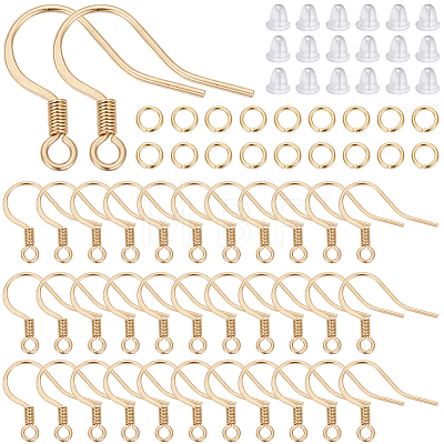 120Pcs 304 Stainless Steel French Earring Hooks with Coil STAS-SC0008-47-1