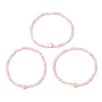 3Pcs Glass Seed Beaded Stretch Bracelets BJEW-MZ00298-1