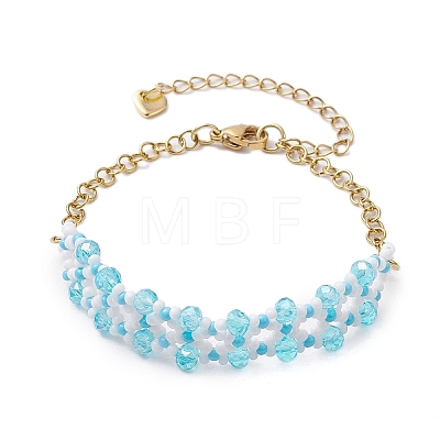 Handmade Glass Seed Beaded Bracelets for Women BJEW-MZ00132-02-1