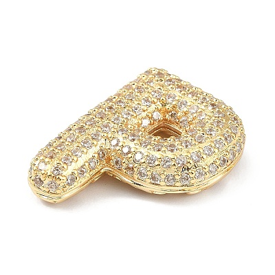 Rack Plating Brass Micro Pave Cubic Zirconia Pendants KK-Q790-01P-G-1