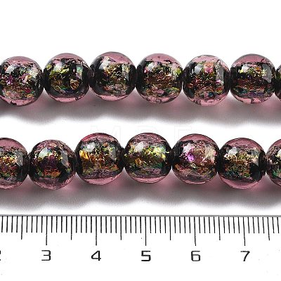 Handmade Foil Lampwork Beads Strands FOIL-K003-06B-18-1