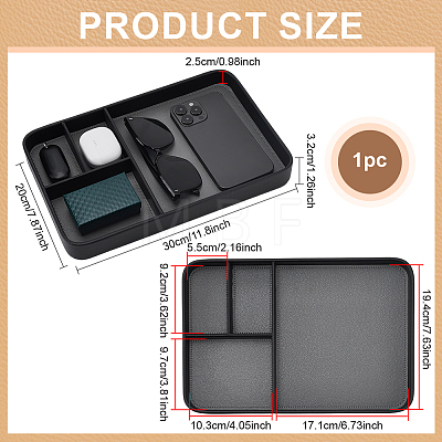 4 Grids Leather Jewelry Display Trays for Earrings Rings Bracelets AJEW-WH0816-545A-1