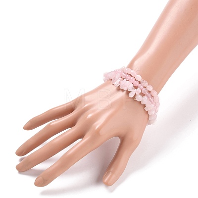 Natural Rose Quartz Stretch Bracelets BJEW-JB05647-1