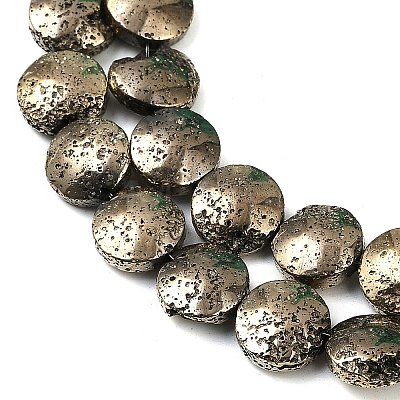 Electroplated Natural Lava Rock Beads Strands G-K388-01I-1