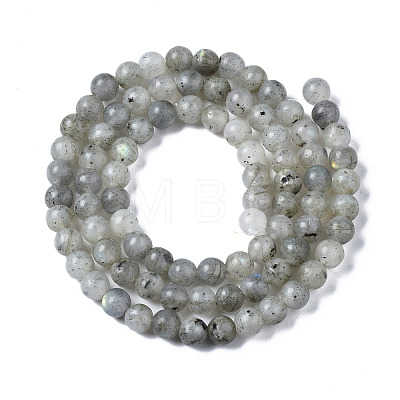 Natural Labradorite Round Beads Strands G-S158-4mm-1