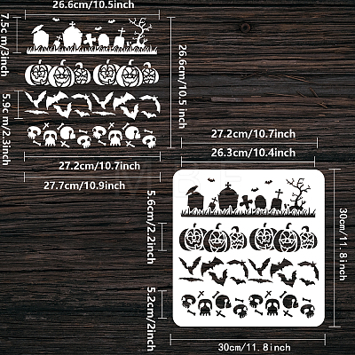 PET Hollow Out Drawing Painting Stencils DIY-WH0391-0442-1