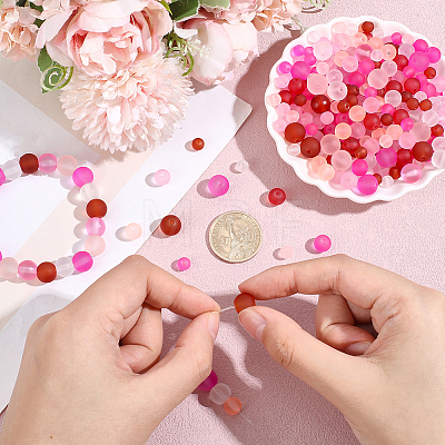 400Pcs 15 Colors Baking Paint Transparent Glass Beads GLAA-PA0001-82B-1