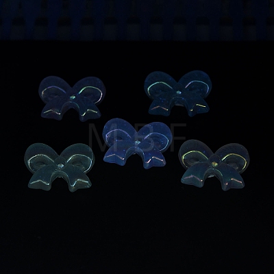 UV Plating Luminous Transparent Acrylic Beads X-OACR-P010-07-1
