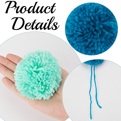12Pcs 12 Colors DIY Craft Polyester Pom Pom Ball AJEW-CY0002-94-1