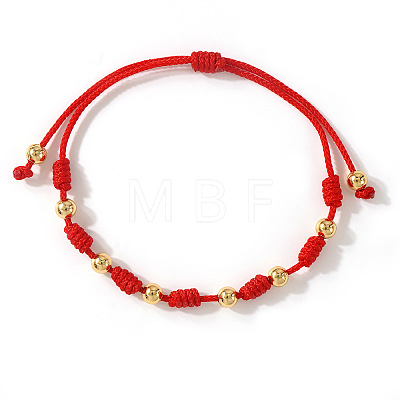 Vintage Chinese New Year Brass Round Beads Braided Bead Bracelets HL9479-1-1