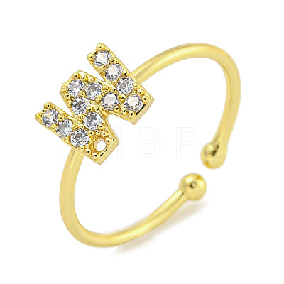 Rack Plating Brass Open Cuff Rings for Women RJEW-F162-02G-W-1