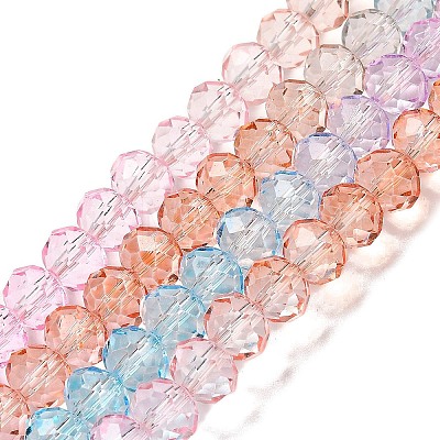 Transparent Painted Glass Beads Strands DGLA-A034-T8mm-A19-1