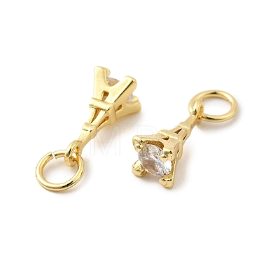Brass Micro Pave Cubic Zirconia Charms ZIRC-G133-04G-1-1