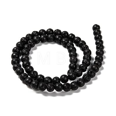 Natural Lava Rock Round Bead Strands X-G-M169-6mm-03-1