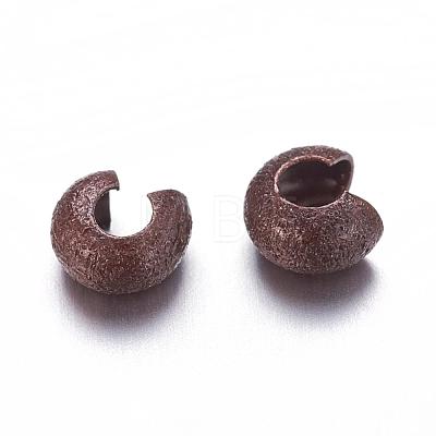 Brass Crimp Beads Covers X-KK-G016-R-NF-1