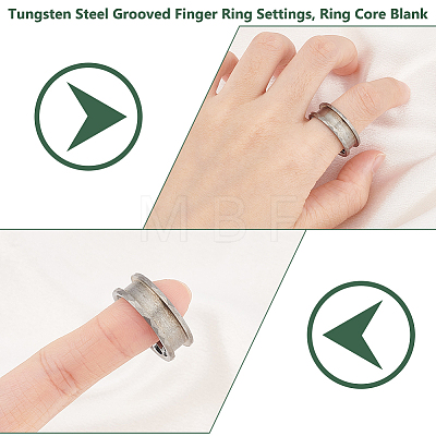 Unicraftale 1Pc Tungsten Steel Grooved Finger Ring Settings RJEW-UN0002-93A-1