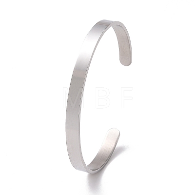 Non-Tarnish 304 Stainless Steel Open Cuff Bangle BJEW-G653-01P-04-1