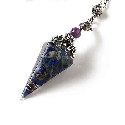 Natural Lapis Lazuli Dowsing Pendulum Big Pendants G-H285-02P-05-1