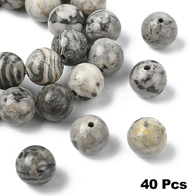 40Pcs Natural Map Stone/Picasso Stone/Picasso Jasper Beads G-YW0002-13B-1