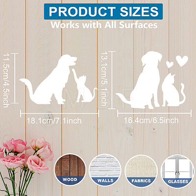 MAYJOYDIY US 1 Set Cat Dog PET Hollow Out Drawing Painting Stencils DIY-MA0004-59-1